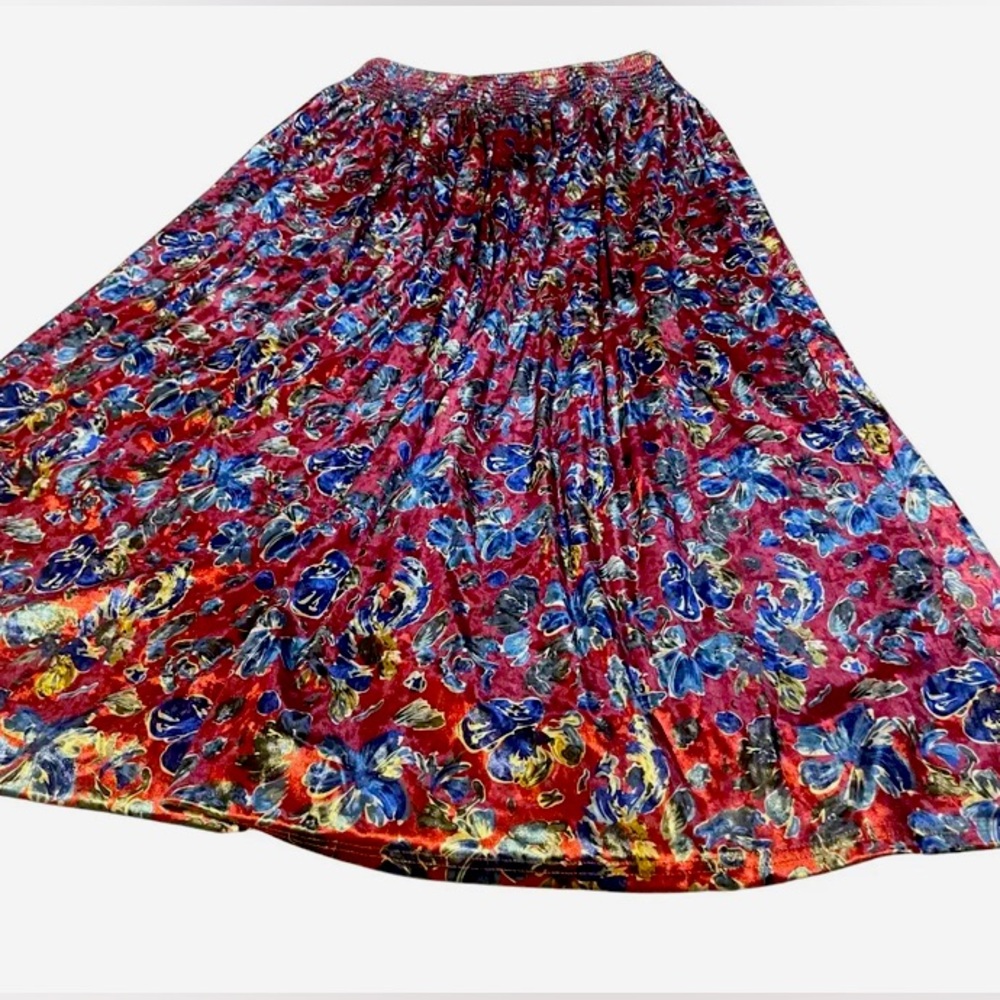 Natural Life Floral Velour Skirt